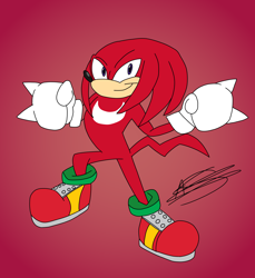 Size: 2784x3042 | Tagged: safe, artist:aso-designer, knuckles the echidna, alternate version