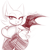 Size: 575x570 | Tagged: safe, artist:bumbl3_bunz, artist:hxneybunz_, rouge the bat, bat, female, hand on hip, mouth open, open smile, posing, simple background, sketch, smile, solo, watermark