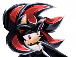 Size: 2048x1536 | Tagged: safe, artist:barcinim, shadow the hedgehog, hedgehog, blushing, looking at viewer, male, simple background, solo, white background